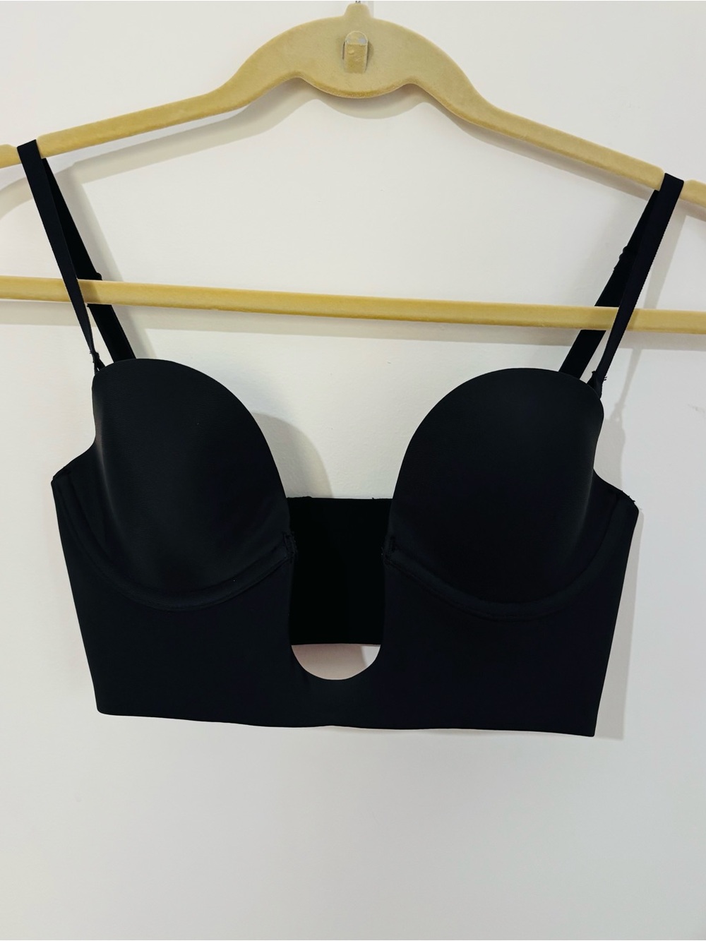 SKIMS Black U-Plunge Longline Bustier Bra